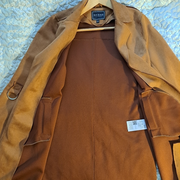 Tan suede Guess trench coat - Picture 2 of 6